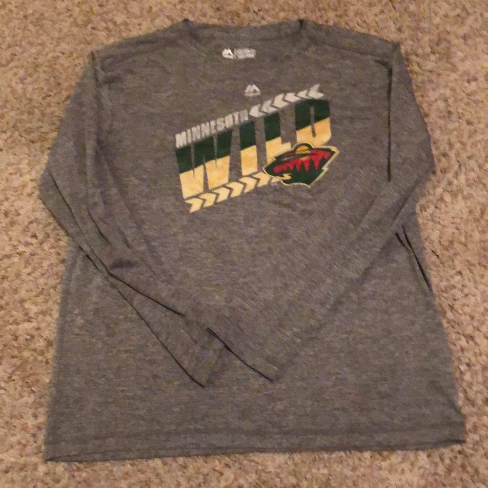 Vintage Athletic Majestic Minnesota Wild Long Sleeve Shirt!
